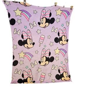Disney Mini Mouse Fleece Throw Blanket 37x48 Lavender Kids‎